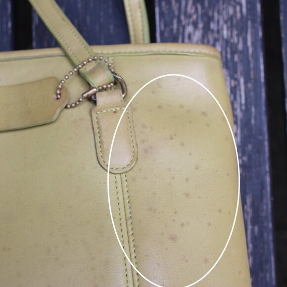 Coach Vintage - Medium Framed Pouch 9998 in Lime - USA 90s - Flaw (mold measles) - Picture 14 of 15